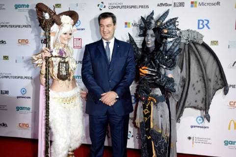 Markus Söder at the presentation of the German Computer Game Prize 2018 in the Kesselhaus Munich 10 04 2018 Foto:xP.xSchönbergerx xFuturexImage
