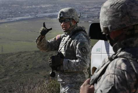April 11, 2018 - (File Photo) - California Gov. Brown has agreed to send more National Guard troops to the border with Mexico, but said Wednesday they will not be used to support any immigration enforcement or to build a border wall. PICTURED: Dec. 4, 2011 - Otay Mountain, California, U.S.A - Sgt. MARIO VILLA said he is proud to keep working in a role of protecting the U.S., but much happier to be on U.S. soil than in Afghanistan where he served with the 101st Airborne. National Guard troops are expected to draw down in their operation along the border assisting Border Patrol agents in surveillance. For now, however, they are still working around the clock. Otay Mountain U.S. - ZUMAs44_ 20111205_zaf_s44_011 Copyright: xPeggyxPeattiex