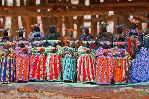Herero dolls souvenir for sale on a stall in Windhoek Namibia south west Africa.  BEW1D215D6B