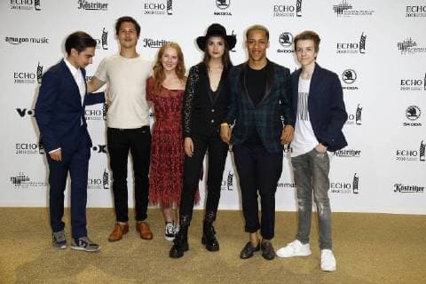 The Club of the Red Ribbons around Tim Oliver Schultz and Luise Befort at the award ceremony of the ECHO POP on 12.04.2018 in Berlin ECHO POP Award Ceremony 2018 in Berlin