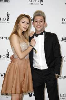 Daniele Negroni and Tina Neumann at the ECHO POP ceremony on 12.04.2018 in Berlin ECHO POP ceremony in Berlin in 2018