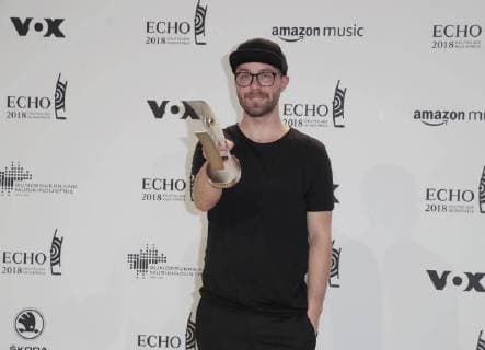 Mark Forster category Pop National at the award German Music Prize ECHO 2018 in Messe Berlin