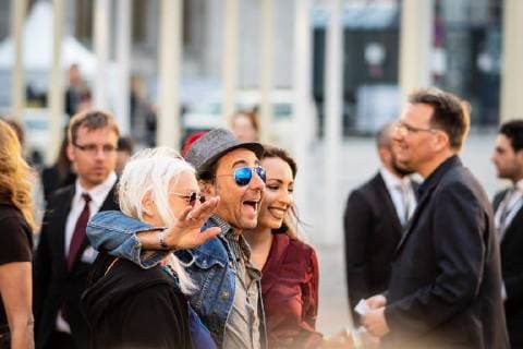 12 04 2018 Berlin Germany GER Echo Musikpreis Award Palais am Funkturm Dieter Landuris with his wife and daughter