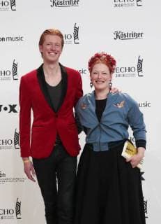 Tobias van de Meiklokjes Eenie van de Meiklokjes at the presentation of the German Music Prize ECHO 2018 in Messe Berlin