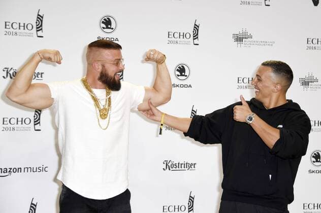 Kollegah and Farid Bang at the 27th German Music Prize Echo 2018 in the Messe Berlin Berlin 12 04 2017 Foto:xF.xKernx xFuturexImage