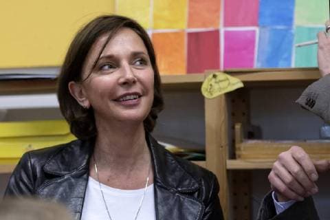 School Lesson with Minister and Dackl in Bonn On 13.04.2018, a strin