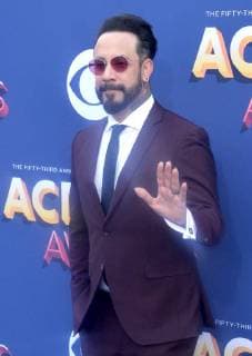 Singer songwriter AJ McLean attends the 53rd annual Academy of Country Music Awards held at MGM Grand Garden Arena in Las Vegas, Nevada on April 15, 2018. The show will be telecast live on CBS.  LAV20180415009 JIMxRUYMEN