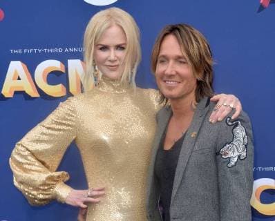 Actress Nicole Kidman and musician Keith Urban attend the 53rd annual Academy of Country Music Awards held at MGM Grand Garden Arena in Las Vegas, Nevada on April 15, 2018. The show will be telecast live on CBS.  LAV20180415165 JIMxRUYMEN