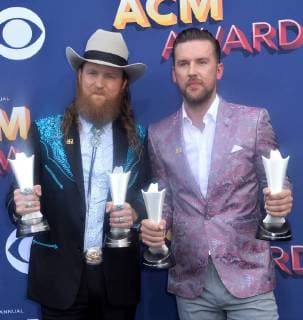 (L-R) John Osborne and T.J. Osborne of the Brothers Osborne attend the 53rd annual Academy of Country Music Awards held at MGM Grand Garden Arena in Las Vegas, Nevada on April 15, 2018. The show will be telecast live on CBS.  LAV20180415188 JIMxRUYMEN