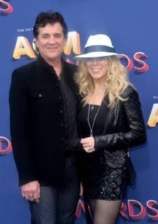 Scott Borchetta (L) and Sandi Spika Borchetta attend the 53rd annual Academy of Country Music Awards held at MGM Grand Garden Arena in Las Vegas, Nevada on April 15, 2018. The show will be telecast live on CBS.  LAV20180415335 JIMxRUYMEN