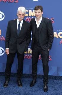 April 15, 2018 - Las Vegas, NV, U.S. - 15 April 2018 - Las Vegas, NV - Sam Elliott, Ashton Kutcher. 2018 ACM Awards Red Carpet arrivals at MGM Grand Garden Arena. Photo Credit: MJT AdMedia Las Vegas U.S. - ZUMAa123 20180415_zaa_a123_074 Copyright: xMjtAdmediax