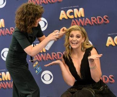Lauren Alaina, winner of the award for New Female Vocalist of the Year, appears backstage at the 53rd annual Academy of Country Music Awards held at MGM Grand Garden Arena in Las Vegas, Nevada on April 15, 2018. The show will be telecast live on CBS.  LAV20180415413 JIMxRUYMEN