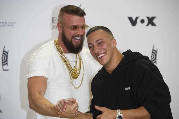 KOLLEGAH and FARID BANG Rapper Red Carpet Red Carpet Show Arrival arrival ECHO POP Award German Music Award 2018 at the Messe Berlin Palais am Funkturm on 12 04 2018