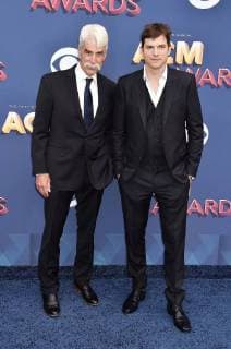 Sam Elliott and Ashton Kutcher are the two actors at the Country Music Awards on April 15, 2018 in Las Vegas 53rd Academy of Country Music Awards 2018 in Las Vegas