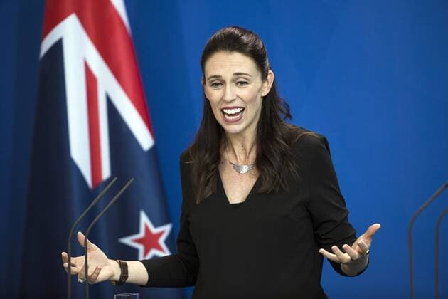Prime Minister of New Zealand Jacinda Ardern during a press conference with Chancellor Merkel not in the picture at the Chancellery on 17 April 2018 Chancellor Merkel meets Prime Minister of New Zealand Jacinda Ardern