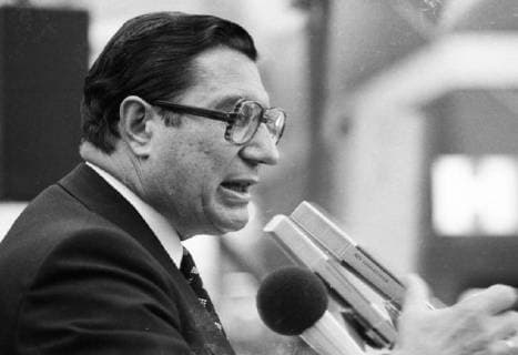 FDP-Kundgebung 1976 DEU, Deutschland, Dortmund: FDP-Kundgebung im Wahlkampf am 14.09.1976 in Dortmund. Werner Maihofer DEU, Germany, Dortmund: FDP rally in the election campaign on 14.09.1976 in Dortmund. NRW