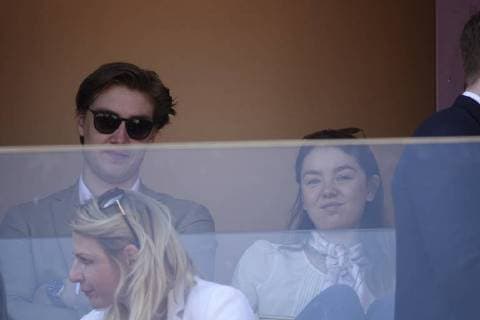 Alexandra of Hanover Daughter of Caroline of Hanover and Ernst August of Hanover with friend Ben Sylvester Strautmann in a lodge at Court Rainier III in Monte Carlo Country Club at the tennis tournament Rolex Monte Carlo Masters 1000 of the ATP World Tour Principality of Monaco