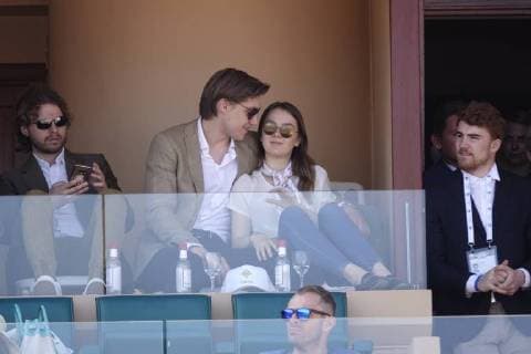 Alexandra of Hanover Daughter of Caroline of Hanover and Ernst August of Hanover with friend Ben Sylvester Strautmann in a lodge at Court Rainier III in Monte Carlo Country Club at the tennis tournament Rolex Monte Carlo Masters 1000 of the ATP World Tour Principality of Monaco