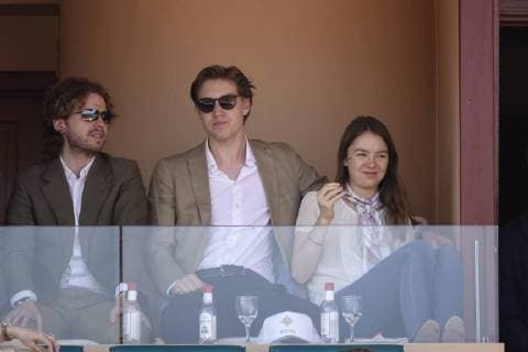 Alexandra of Hanover Daughter of Caroline of Hanover and Ernst August of Hanover with friend Ben Sylvester Strautmann in a lodge at Court Rainier III in Monte Carlo Country Club at the tennis tournament Rolex Monte Carlo Masters 1000 of the ATP World Tour Principality of Monaco