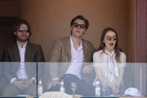 Alexandra of Hanover Daughter of Caroline of Hanover and Ernst August of Hanover with friend Ben Sylvester Strautmann in a lodge at Court Rainier III in Monte Carlo Country Club at the tennis tournament Rolex Monte Carlo Masters 1000 of the ATP World Tour Principality of Monaco