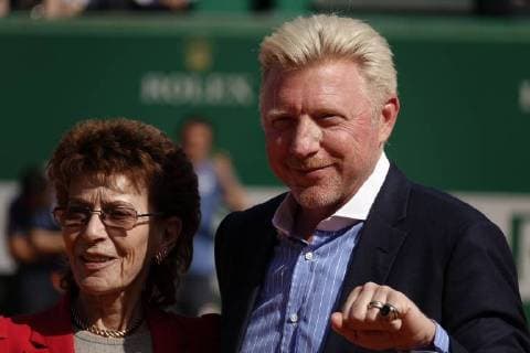 Ceremony on the Court Rainier III of the Monte Carlo Country Club on the occasion of the handing over of the ring of the Hall of Famer to the former German tennis player Boris Becker as part of the Rolex Monte Carlo ATP World Tour Masters 1000 tennis tournament