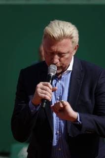 Ceremony on the Court Rainier III of the Monte Carlo Country Club on the occasion of the handing over of the ring of the Hall of Famer to the former German tennis player Boris Becker as part of the Rolex Monte Carlo ATP World Tour Masters 1000 tennis tournament