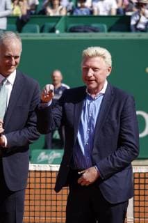 Ceremony on the Court Rainier III of the Monte Carlo Country Club on the occasion of the handing over of the ring of the Hall of Famer to the former German tennis player Boris Becker as part of the Rolex Monte Carlo ATP World Tour Masters 1000 tennis tournament