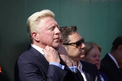 Ceremony on the Court Rainier III of the Monte Carlo Country Club on the occasion of the handing over of the ring of the Hall of Famer to the former German tennis player Boris Becker as part of the Rolex Monte Carlo ATP World Tour Masters 1000 tennis tournament