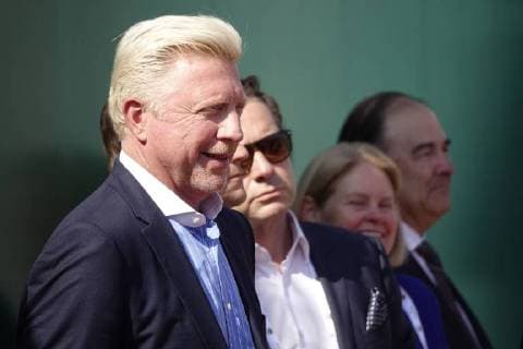 Ceremony on the Court Rainier III of the Monte Carlo Country Club on the occasion of the handing over of the ring of the Hall of Famer to the former German tennis player Boris Becker as part of the Rolex Monte Carlo ATP World Tour Masters 1000 tennis tournament