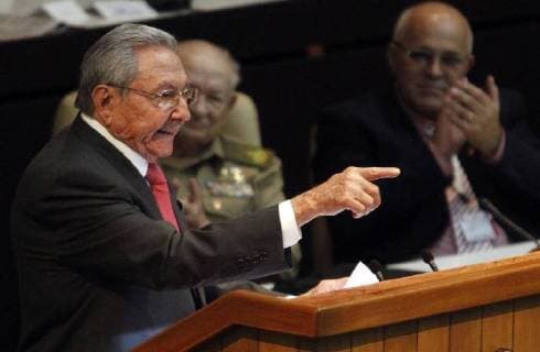 Cuba s outgoing President Raul Castro delivers a speech after Miguel Diaz-Canel was formally named president by the National Assembly, in Havana on April 19, 2018. Miguel Diaz-Canel succeeds Raul Castro -- a historic handover ending six decades of rule by the Castro brothers. The 57-year-old Diaz-Canel, who was the only candidate for the presidency, was elected to a five-year term with 603 out of 604 possible votes in the National Assembly.  CUB2018041902 Stringer