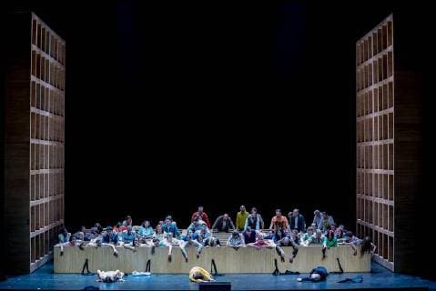 Maria Bengtsson, Nadezhda Karyazina, Dmytro Popov, Gabor Bretz;Calixto Bieito Giuseppe Verdi Inszenierung Messa da Requiem an der Staatsoper Hamburg (Fotoprobe), Norderstedt Schlweswig-Holstein Deutschland Kulturwerk am See *** Maria Bengtsson Nadezhda Karyazina Dmytro Popov Gabor Bretz Calixto Bieito Giuseppe Verdi Staging by Messa da Requiem at the Hamburg State Opera Photo sample Norderstedt Schlweswig Holstein Germany Kulturwerk am See