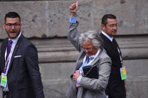 CIDADE DO MÉXICO, DF - 22.04.2018: PRESIDENTIAL RACE IN MEXICO - Olga Sanchez Cordero attends on First Debate of candidates for the Mexico presidential held at Palace of Mining on April 22, 2018 in Mexico City, Mexico. x1519384x  CarlosxTischler