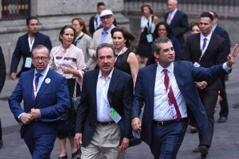 CIDADE DO MÉXICO, DF - 22.04.2018: PRESIDENTIAL RACE IN MEXICO - Emilio Gamboa Patron attends on First Debate of candidates for the Mexico presidential held at Palace of Mining on April 22, 2018 in Mexico City, Mexico. x1519408x  CarlosxTischler