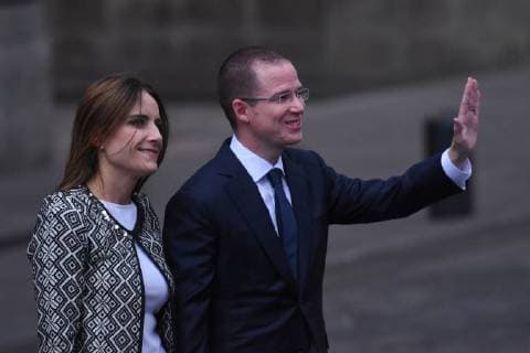 CIDADE DO MÉXICO, DF - 22.04.2018: PRESIDENTIAL RACE IN MEXICO - Candidate for Mexico& 39;s prest ent of PAN political party Ricardo Anaya attends on First Debate of candidates for the Mexico presidential held at Palace of Mining on April 22, 2018 in Mexico City, Mexico. x1519431x  CarlosxTischler