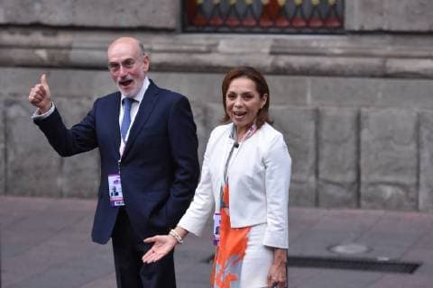 CIDADE DO MÉXICO, DF - 22.04.2018: PRESIDENTIAL RACE IN MEXICO - Luis Felipe Bravo Mena and Josefina Vazquez Mota attends on First Debate of candidates for the Mexico presidential held at Palace of Mining on April 22, 2018 in Mexico City, Mexico. x1519447x  CarlosxTischler