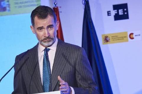 24-04-2018 Madrid King Felipe during the 35th edition of the international journalism awards and the ‘Don Quijote’’ prize in Madrid. The awards, organized by Efe news agency and the Spanish Agency for International Development Cooperation (AECID), distinguishes the work of journalists from eight different countries No Spain  Copyright: xPPE xTHORTONx