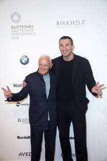 Werner Baldessarini and Wladimir Klitschko at the 26th presentation of the German Perfume Award Duftstars 2018 at Tempelhof Airport Berlin 25 04 2018 Foto:xF.xKernx xFuturexImage
