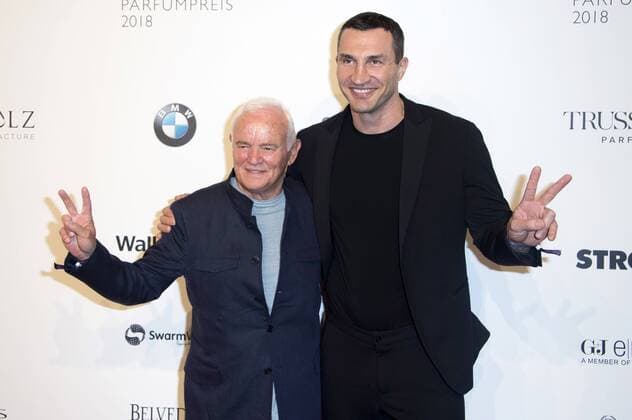 Werner Baldessarini and Wladimir Klitschko at the 26th presentation of the German Perfume Award Duftstars 2018 at Tempelhof Airport Berlin 25 04 2018 Foto:xF.xKernx xFuturexImage