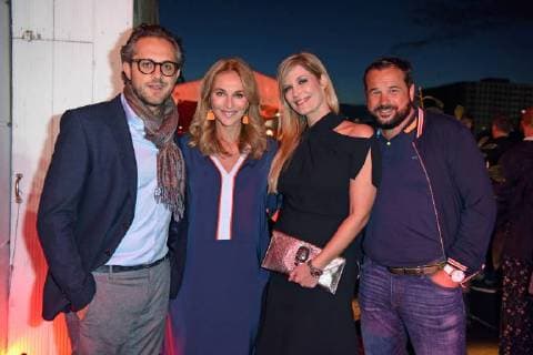 Caroline Beil with friend Philipp Sattler Verena Wriedt with husband Thomas Schubert at the Bunte New Faces Award Film 2018 at the Spindler Klatt in Berlin on 26 04 2018