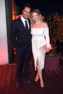 Jessica Kastrop with new friend at the Bunte New Faces Award Film 2018 at the Spindler Klatt in Berlin on 26 04 2018