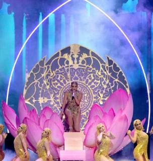 Jennifer Lopez debuts her new song El Anillo onstage during the 2018 Billboard Latin Music Awards at the Mandalay Bay Events Center in Las Vegas, Nevada on April 26, 2018.  LAV20180426217
