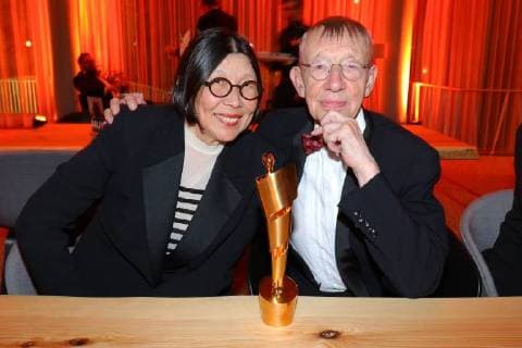Hark Bohm Ms. Natalia Bowakow at the awards ceremony Deutscher Filmpreis Palais am Funkturm Masurenallee Hammarskjöldplatz Berlin Date 27 04 2018 68 Deutscher Filmpreis