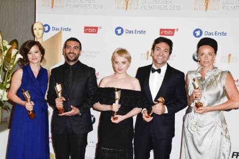 Lena Schömann Elyas M Barek Jella Haase Bora Dagtekin and Katja Riemann at the presentation of the German Film Prize 2018 in the Messe Berlin Berlin 27 04 2018 Foto:xF.xKernx xFuturexImage