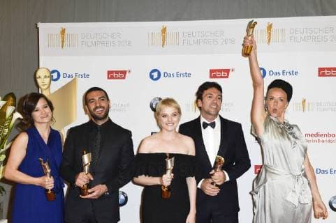 Lena Schömann Elyas M Barek Jella Haase Bora Dagtekin and Katja Riemann at the presentation of the German Film Prize 2018 in the Messe Berlin Berlin 27 04 2018 Foto:xF.xKernx xFuturexImage