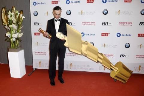 Franz Rogowski Award winner best male starring role in the presentation of the German Film Prize 2018 at Messe Berlin Berlin 27 04 2018 Foto:xF.xKernx xFuturexImage