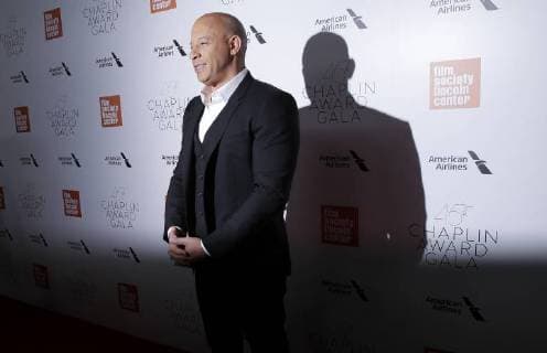Vin Diesel arrives on the red carpet at the 45th Chaplin Award Gala at Alice Tully Hall in Lincoln Center on April 30, 2018 in New York City.  NYP20180430150 JOHNxANGELILLO