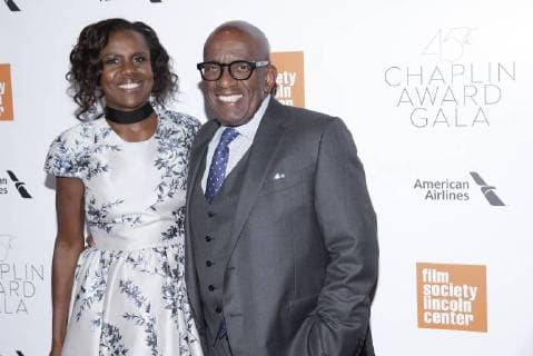Deborah Roberts and Al Roker arrive on the red carpet at the 45th Chaplin Award Gala at Alice Tully Hall in Lincoln Center on April 30, 2018 in New York City.  NYP20180430161 JOHNxANGELILLO