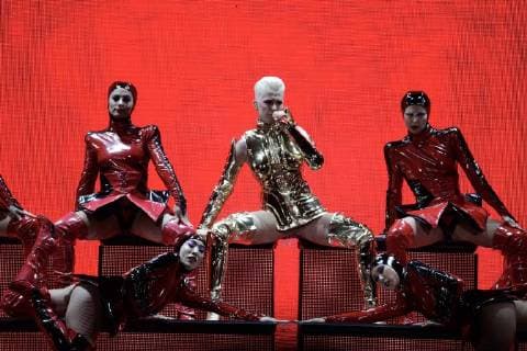 May 3, 2018 - EUM20180503ESP25.JPG.CIUDAD DE MEXICO.- MusicMusica-Katy Perry.- La cantante Katy Perry ofrecio un colorido y energetico concierto en donde las emociones de sus Katty Cats, como se auto nombraron sus fans, gritaron, bailaron y hasta lloraron a su lado, la noche de este jueves en el concierto ofrecido en la Arena Ciudad de Mexico. 3 de mayo 2018. Foto: Agencia EL UNIVERSALLuis CortesRCC.  - ZUMAu78_ 20180503_zaf_u78_630 Copyright: xElxUniversalx