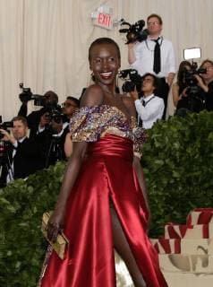 Alek Wek arrives on the red carpet at The Metropolitan Museum of Art s Costume Institute Benefit Heavenly Bodies: Fashion and the Catholic Imagination at Metropolitan Museum of Art in New York City on May 7, 2018.  NYP20180507228 JOHNxANGELILLO