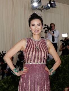 Wendi Deng Murdoch arrives on the red carpet at The Metropolitan Museum of Art s Costume Institute Benefit Heavenly Bodies: Fashion and the Catholic Imagination at Metropolitan Museum of Art in New York City on May 7, 2018.  NYP20180507259 JOHNxANGELILLO